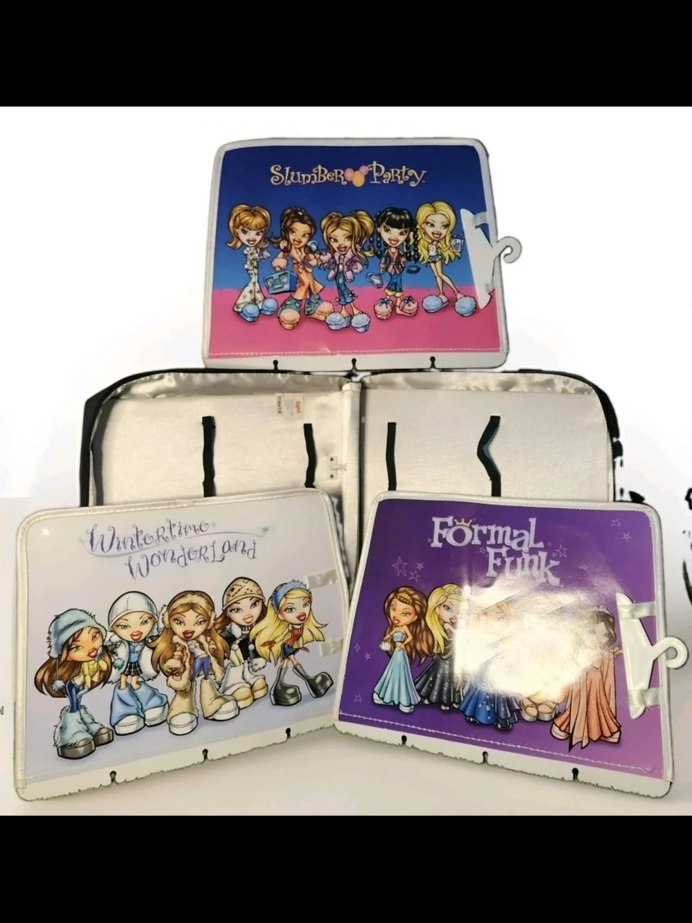 Bratz Glitter Logo Travel Case - Black & Pink With Inserts